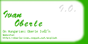 ivan oberle business card